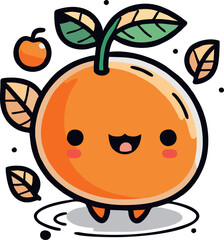 cute smile orange character vector cartoon style