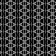 Vector geometric ornament in ethnic style. Seamless pattern with  abstract shapes. Black and white geometric  wallpaper. Repeating pattern for decor, textile and fabric.Abstraction art.