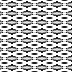 Vector geometric ornament in ethnic style. Seamless pattern with  abstract shapes. Black and white geometric  wallpaper. Repeating pattern for decor, textile and fabric.Abstraction art.