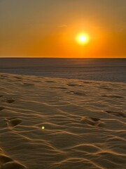 a beautiful sunset in fayoum desert in egypt