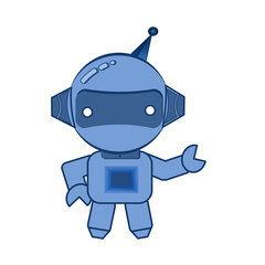 blue cartoon robot, ai genius concept