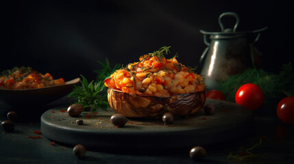Fototapeta na wymiar Savor the Flavors of Portugal with Our Mouthwatering Bacalhau Dish, food photography. Generative AI