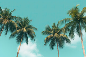 Fototapeta premium Palm tree background created with Generative AI technology
