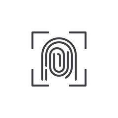 Fingerprint biometric verification line icon