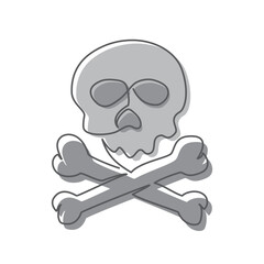 Skull One line drawing isolated on white background