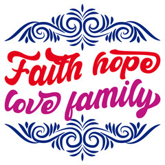 Retro Faith T-shirt Design, Vector