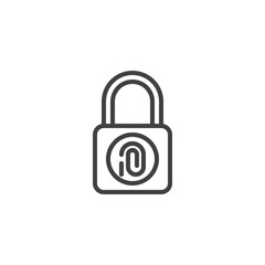 Fingerprint lock line icon