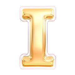 3d Letter I Gold Font