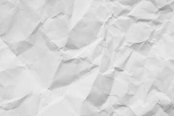 Texture of white crumpled paper for background.