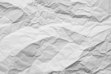 Texture of white crumpled paper for background.