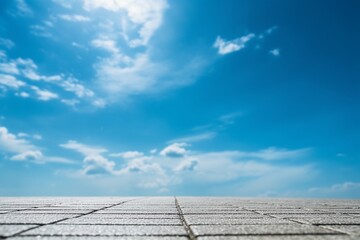 Fototapeta premium A picture of the clear daytime sky with a view of lying