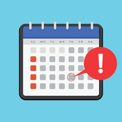 Vector Calendar deadline icon. Business deadline reminder concept