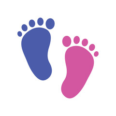 Vector of baby footprint blue and pink isolated on white background