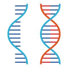 RNA and DNA related vector thin line icon Isolated on white background. Vector illustration