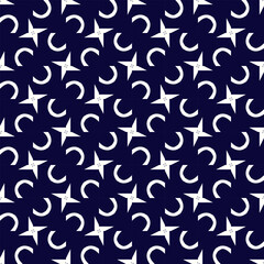 Seamless pattern of ethnic motif vector in black and white color. 