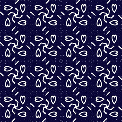 Seamless pattern of ethnic motif vector in black and white color. 