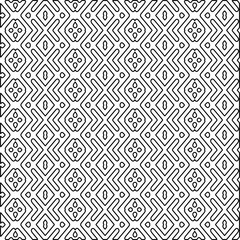 Stylish texture with figures from lines.Abstract geometric black and white pattern for web page, textures, card, poster, fabric, textile. Monochrome graphic repeating design. 