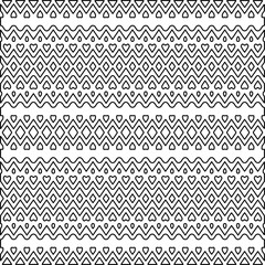 Stylish texture with figures from lines.Abstract geometric black and white pattern for web page, textures, card, poster, fabric, textile. Monochrome graphic repeating design. 