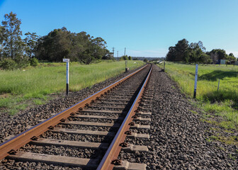 Fototapeta premium Empty rail train at South Coast New South Wales, Country Landscape photography