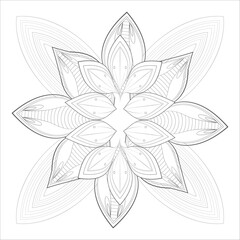 Decorative Doodle flowers in black and white for coloring book, cover or background. Hand drawn sketch for adult anti stress coloring page.-vector 