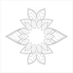 Coloring Books for adult. Hand drawn flowers in zentangle style for t-shirt design or tattoo and coloring book