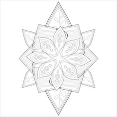 Coloring Books for adult. Hand drawn flowers in zentangle style for t-shirt design or tattoo and coloring book