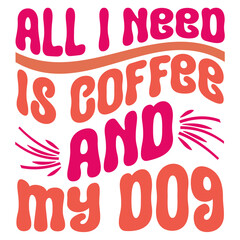 Retro Dog T-shirt Design, Vector