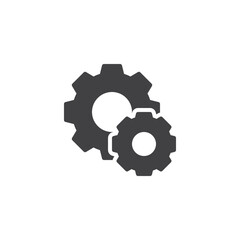 Two gears vector icon