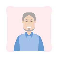 The Elderly Seventies Grandfather Character Face Old Man Smile
