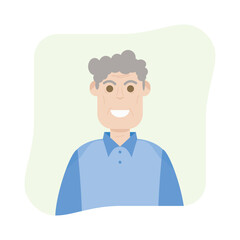 The Elderly Seventies Grandfather Character Face Old Man Smile
