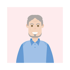 The Elderly Seventies Grandfather Character Face Old Man Smile
