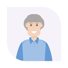 The Elderly Seventies Grandfather Character Face Old Man Smile
