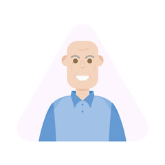 The Elderly Seventies Grandfather Character Face Old Man Smile
