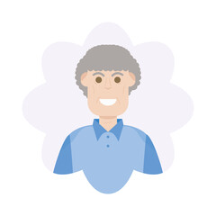 The Elderly Seventies Grandfather Character Face Old Man Smile
