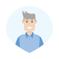 The Elderly Seventies Grandfather Character Face Old Man Smile
