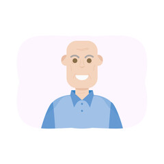 The Elderly Seventies Grandfather Character Face Old Man Smile
