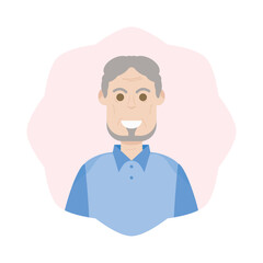 The Elderly Seventies Grandfather Character Face Old Man Smile
