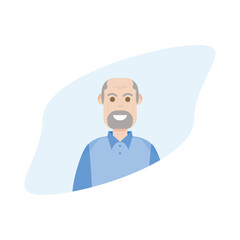 The Elderly Seventies Grandfather Character Face Old Man Smile
