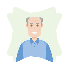 The Elderly Seventies Grandfather Character Face Old Man Smile

