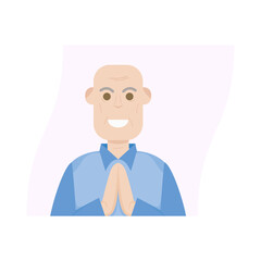 The Elderly Seventies Grandfather Character Face Old Man Smile
