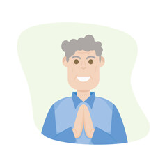 The Elderly Seventies Grandfather Character Face Old Man Smile
