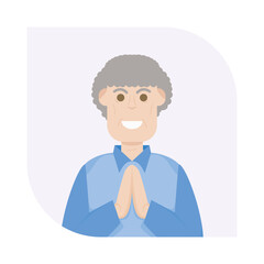 The Elderly Seventies Grandfather Character Face Old Man Smile
