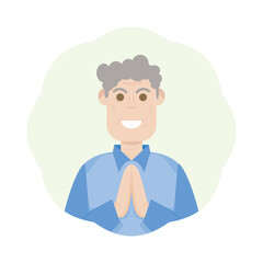 The Elderly Seventies Grandfather Character Face Old Man Smile
