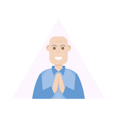 The Elderly Seventies Grandfather Character Face Old Man Smile
