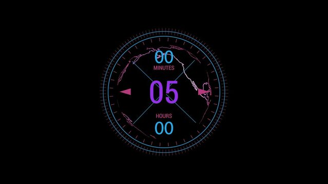 HUD animated circular time count with whole numbers. More elements in our portfolio.