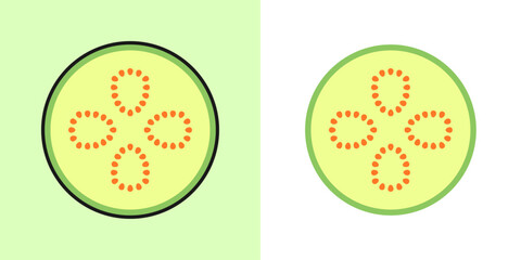 Linear zucchini icon, outline vector sign, linear icon, two versions in color