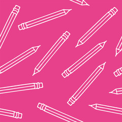 pencils seamless pattern hand drawn in doodle style. back to school background
