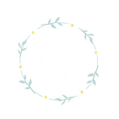 daisy circle frame illustration, 데이지 원형 프레임 일러스트