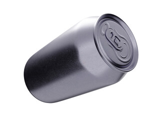 3d rendering of a template, closed aluminum can without label on a transparent background