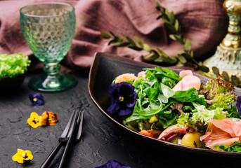 Japanese salad with octopus and ginger